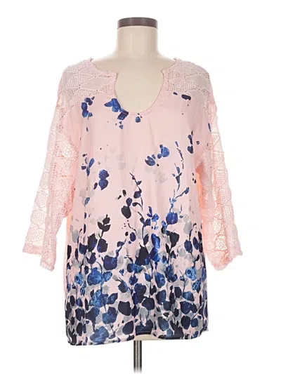 Pre-owned Misslook 3/4 Sleeve Blouse In Pink