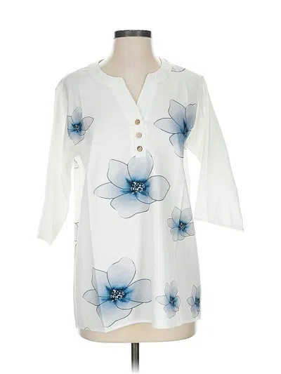 Pre-owned Misslook 3/4 Sleeve Blouse In White