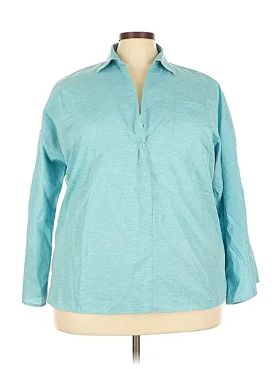 Pre-owned Misslook 3/4 Sleeve Button Down Shirt In Blue