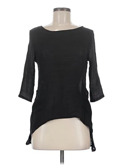 Pre-owned Misslook 3/4 Sleeve Top Black Boatneck Tops