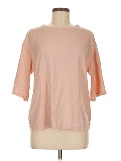 Pre-owned Misslook 3/4 Sleeve Top Pink Boatneck Tops