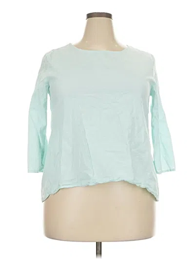 Pre-owned Misslook 3/4 Sleeve Top Teal Boatneck Tops