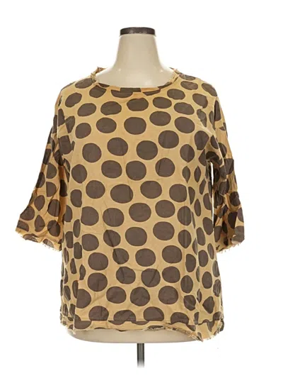 Pre-owned Misslook 3/4 Sleeve T-shirt In Brown