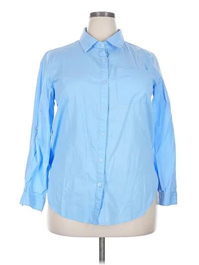 Pre-owned Misslook Long Sleeve Button Down Shirt In Blue