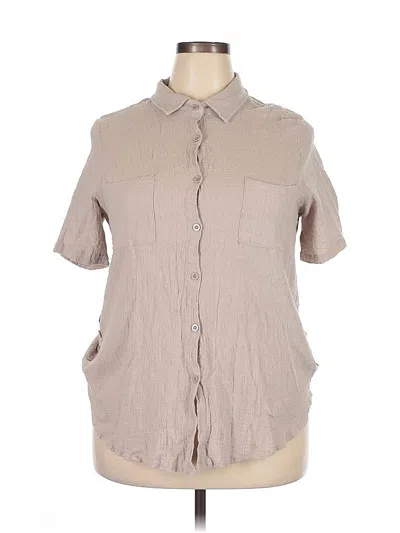 Pre-owned Misslook Short Sleeve Blouse In Brown