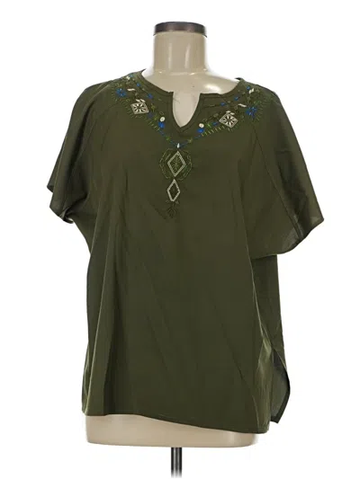 Pre-owned Misslook Short Sleeve Blouse In Green
