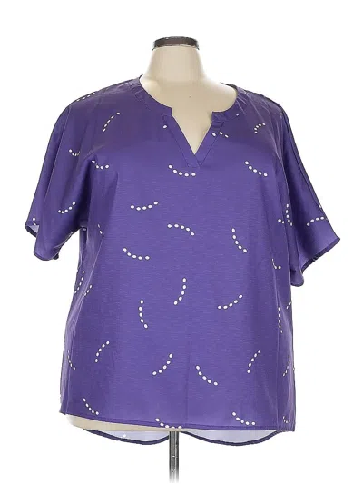 Pre-owned Misslook Short Sleeve Blouse In Purple