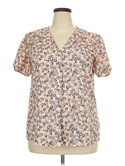 Pre-owned Misslook Short Sleeve Blouse In Tan