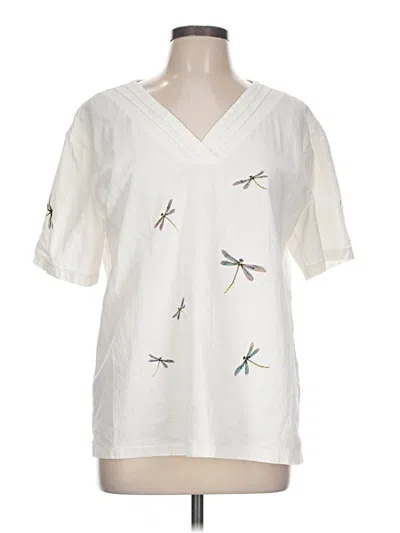 Pre-owned Misslook Short Sleeve Blouse In White