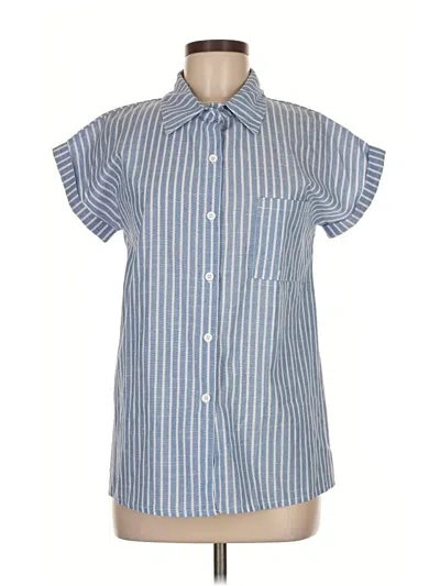 Pre-owned Misslook Short Sleeve Button Down Shirt In Blue