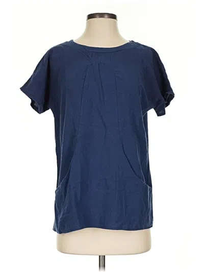 Pre-owned Misslook Short Sleeve Top Blue Crew Neck Tops