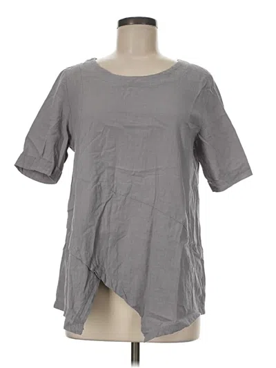 Pre-owned Misslook Short Sleeve Top Gray Square Neckline Tops