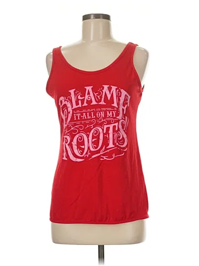 Pre-owned Misslook Tank Top Red Strapless Neckline Tops