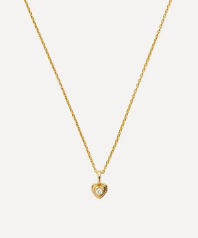Missoma 14ct Gold Fine Diamond Heart Mini Pendant Necklace