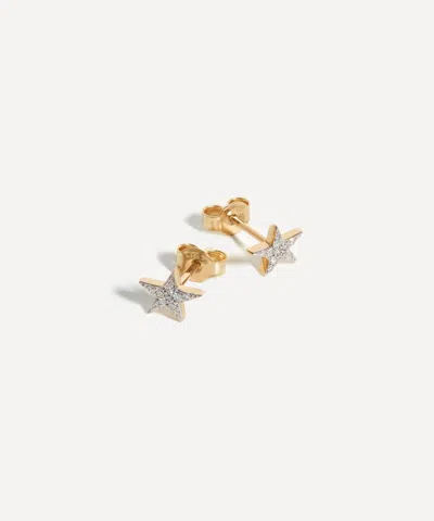 Missoma 14ct Gold Fine Diamond Small Star Stud Earrings