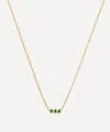 Missoma 14ct Gold Fine Emerald Solitaire Trio Pendant Necklace
