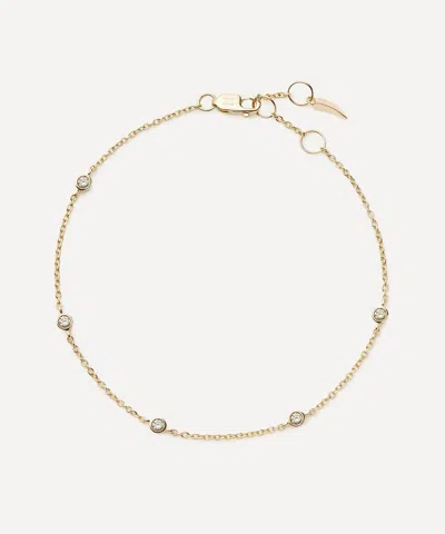 Missoma 14ct Gold Fine Floating Diamond Station Bracelet