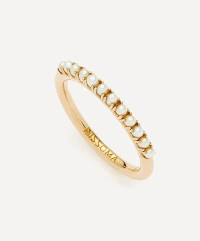 Missoma 14ct Gold Fine Half Eternity Pearl Ring
