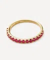 Missoma 14ct Gold Fine Half Eternity Ruby Ring