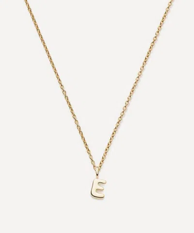 Missoma 14ct Gold Fine Initial Mini E Pendant Necklace