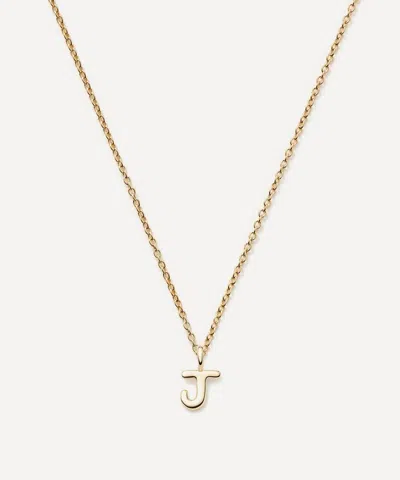 Missoma 14ct Gold Fine Initial Mini J Pendant Necklace