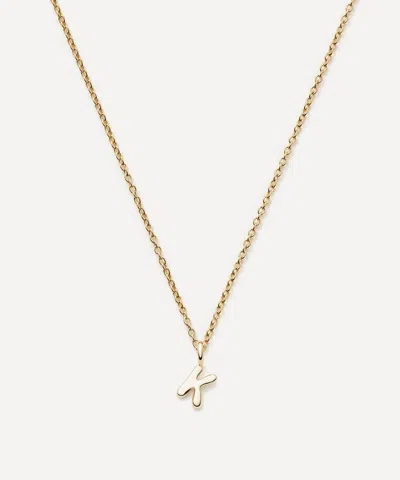 Missoma 14ct Gold Fine Initial Mini K Pendant Necklace