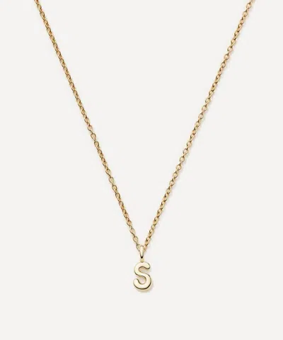 Missoma 14ct Gold Fine Initial Mini S Pendant Necklace