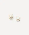 Missoma 14ct Gold Fine Pearl Stud Earrings In White