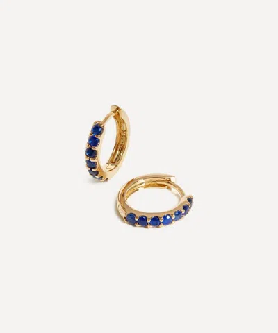 Missoma 14ct Gold Fine Sapphire Huggie Hoop Earrings