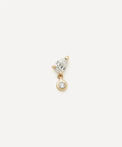 Missoma 14ct Gold Pear-shaped Diamond Flat Back Stud Earring