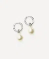 Missoma 14ct White Gold Fine Baroque Pearl Hoop Earrings