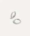 Missoma 14ct White Gold Fine Classic Diamond Huggie Hoop Earrings