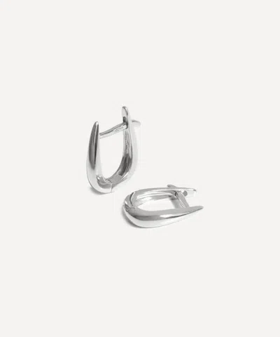 Missoma 14ct White Gold Fine Claw Huggie Hoop Earrings