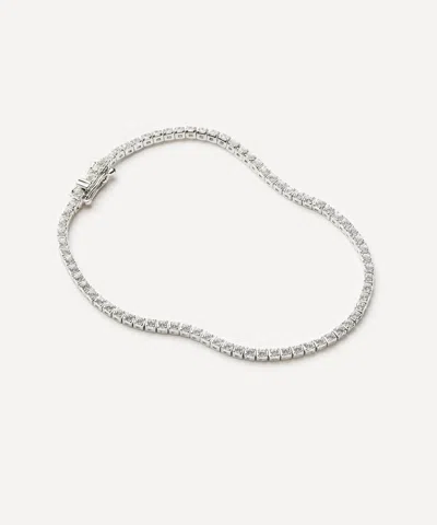 Missoma 14ct White Gold Fine Diamond Tennis Bracelet