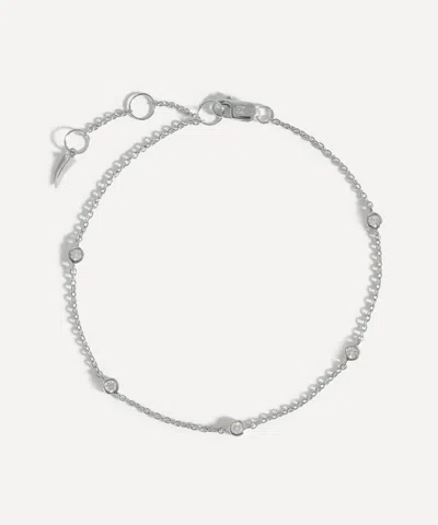 Missoma 14ct White Gold Fine Floating Diamond Bracelet