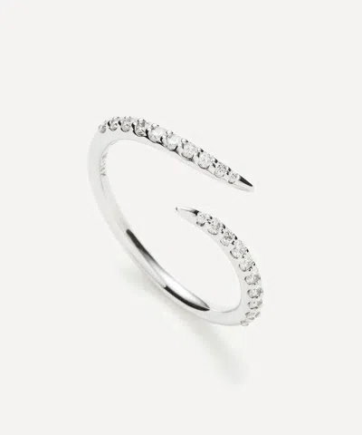 Missoma 14ct White Gold Fine Open Claw Ring