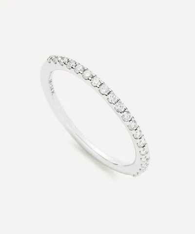 Missoma 14ct White Gold Fine Slim Half Eternity Ring
