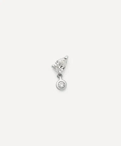 Missoma 14ct White Gold Pear-shaped Diamond Flat Back Stud Earring