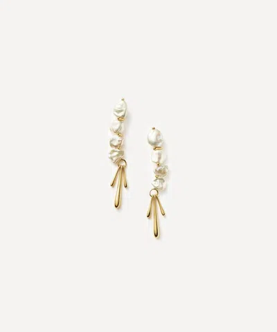 Missoma 18ct Gold-plated Keshi Pearl Sculptural Drop Earrings
