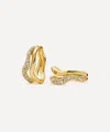 Missoma Womens Molten Snow Double Medium 18ct Yellow Gold-plated Brass And Zirconia Hoop Earrings In Gold