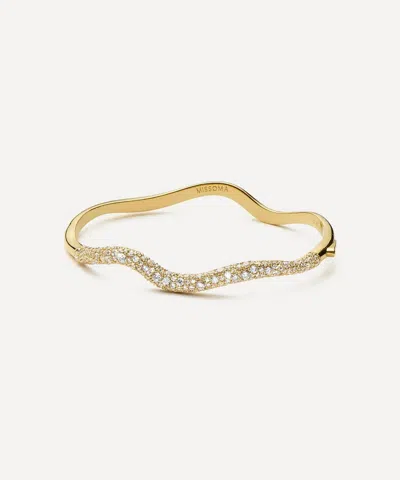 MISSOMA MISSOMA 18CT GOLD-PLATED MOLTEN SNOW RIPPLE HINGED BANGLE BRACELET