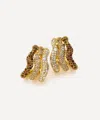 Missoma 18ct Gold-plated Molten Snow Triple Pave Small Hoop Earrings In Multi