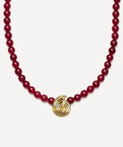 Missoma 18ct Gold-plated Spiral Gemstone Beaded Pendant Necklace