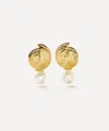 Missoma 18ct Gold-plated Spiral Interchangeable Pearl Drop Earrings