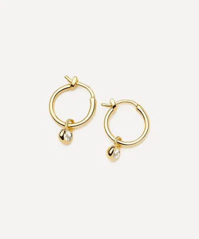 Missoma 18ct Gold-plated Vermeil Silver April Birthstone Mini Charm Hoop Earrings