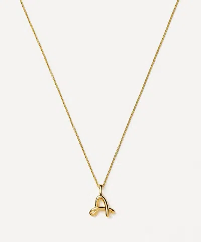 Missoma 18ct Gold-plated Vermeil Silver Curly Molten Mini A Initial Pendant Necklace