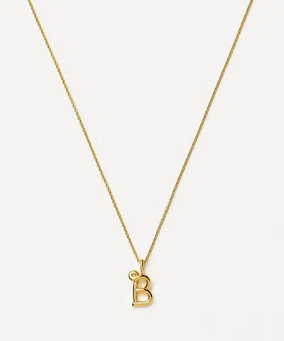 Missoma 18ct Gold-plated Vermeil Silver Curly Molten Mini B Initial Pendant Necklace