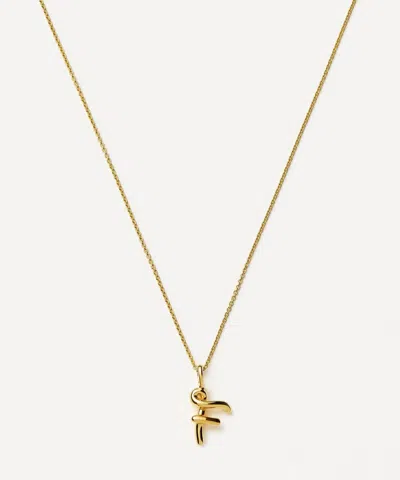 Missoma 18ct Gold-plated Vermeil Silver Curly Molten Mini F Initial Pendant Necklace