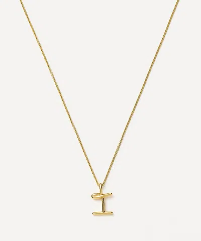 Missoma 18ct Gold-plated Vermeil Silver Curly Molten Mini I Initial Pendant Necklace