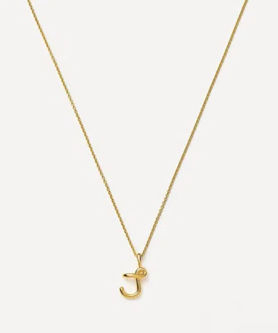 Missoma 18ct Gold-plated Vermeil Silver Curly Molten Mini J Initial Pendant Necklace